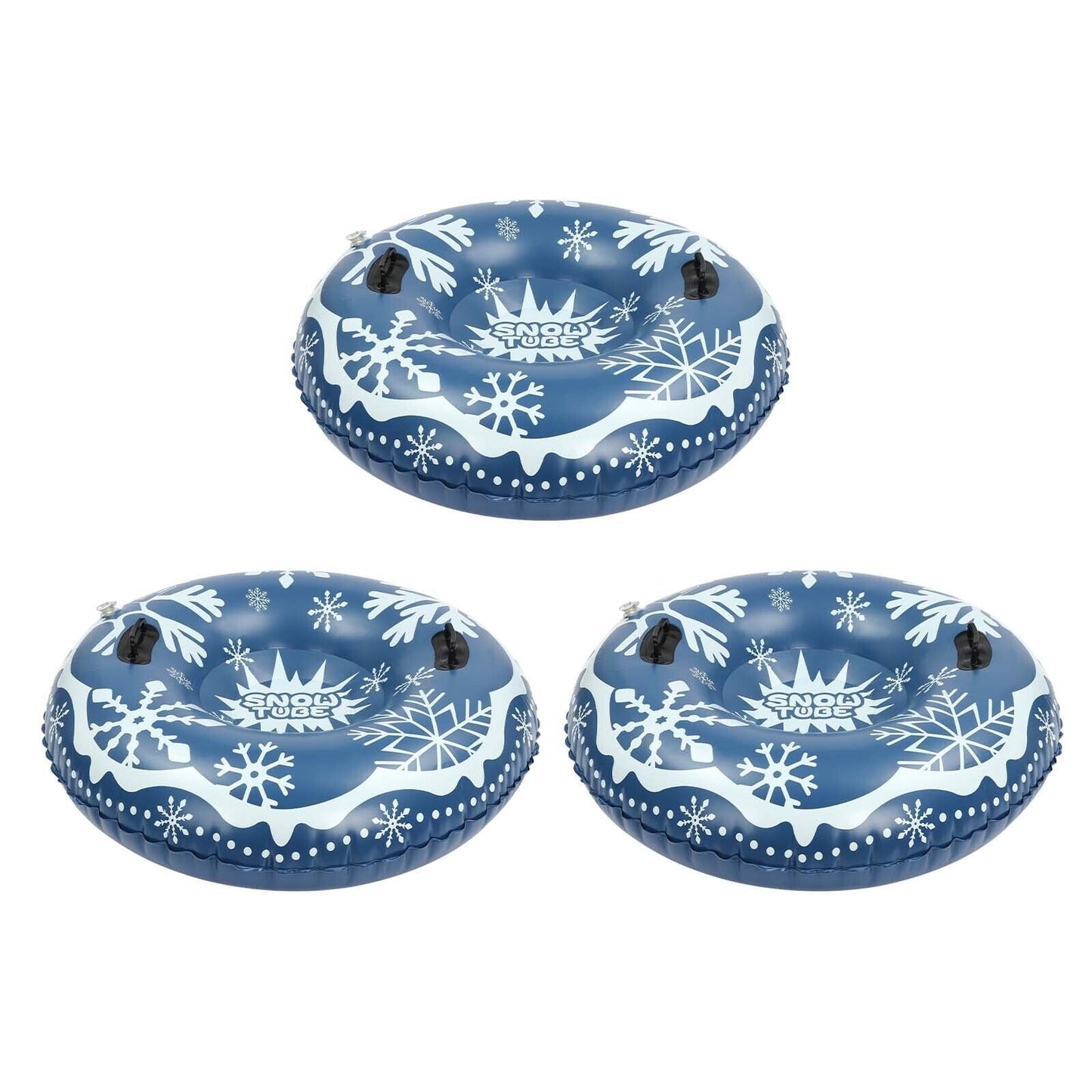 3pcs Snow Sleds for Kids and Adult, PVC Ski Circle Inflatable Sled Kit 48inches