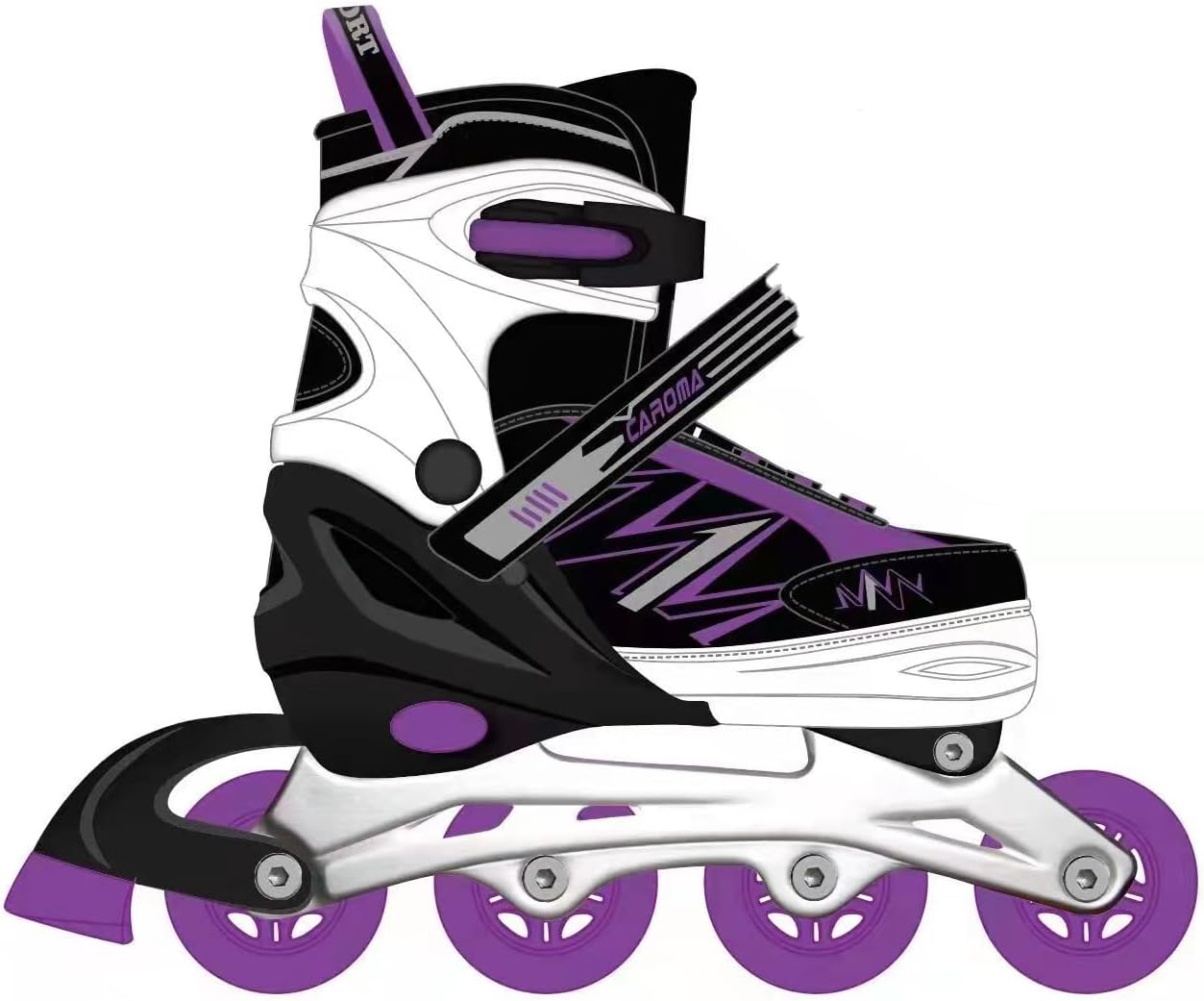 Adjustable Inline Skates for Kids Girls Boys Children Beginners, Black & Purple Inline Roller Skates with Light Up Wheels for Kids and Youth for Indoor Outdoor Sports (Small 11C-1 US)