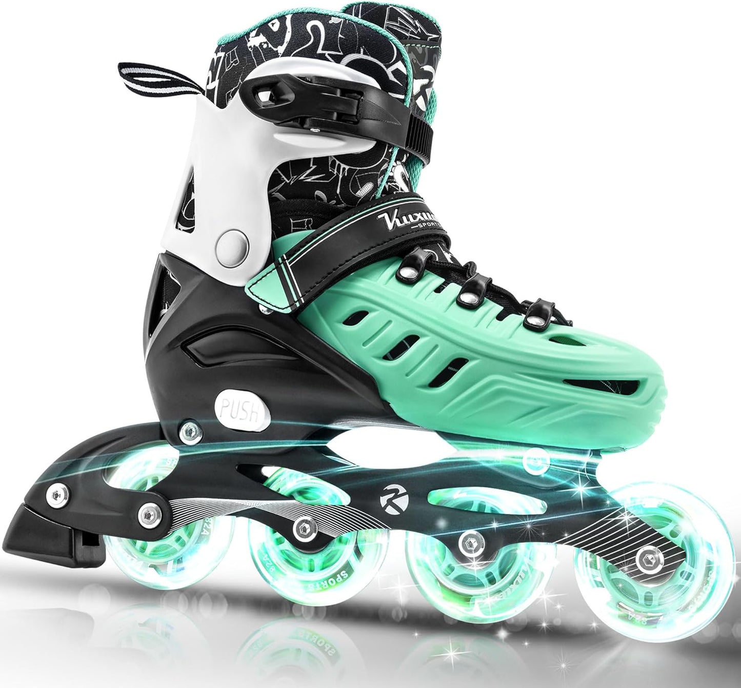 Kuxuan Skates Inline Skates for Kids and Adult, Adjustable Fun Illuminating Skates for Girls, Boys, Women and Men Outdoor and Indoor Beginners