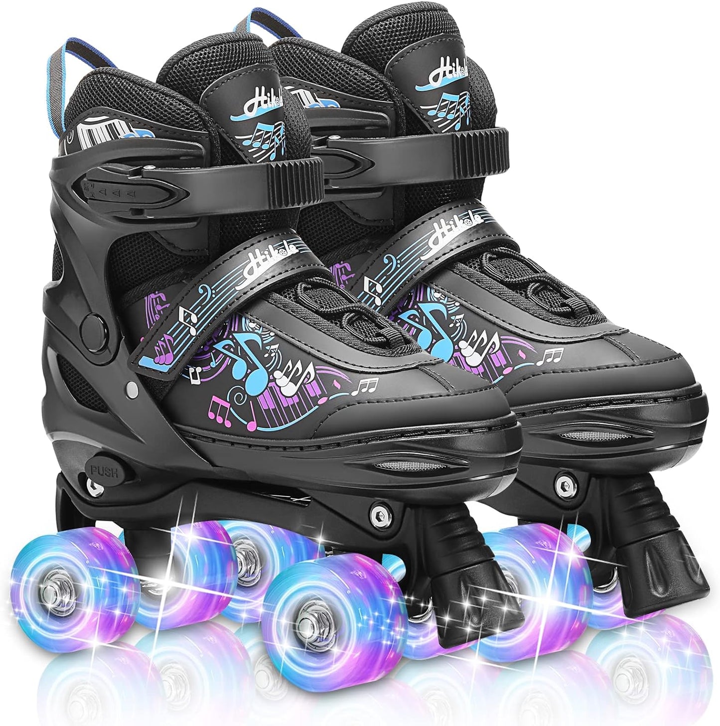 Hikole Roller Skates for Girls and Boys,4 Size Adjustable Kids Roller Skates with 8 Light Up Wheels,Toddler Skates for Outdoor & Indoor