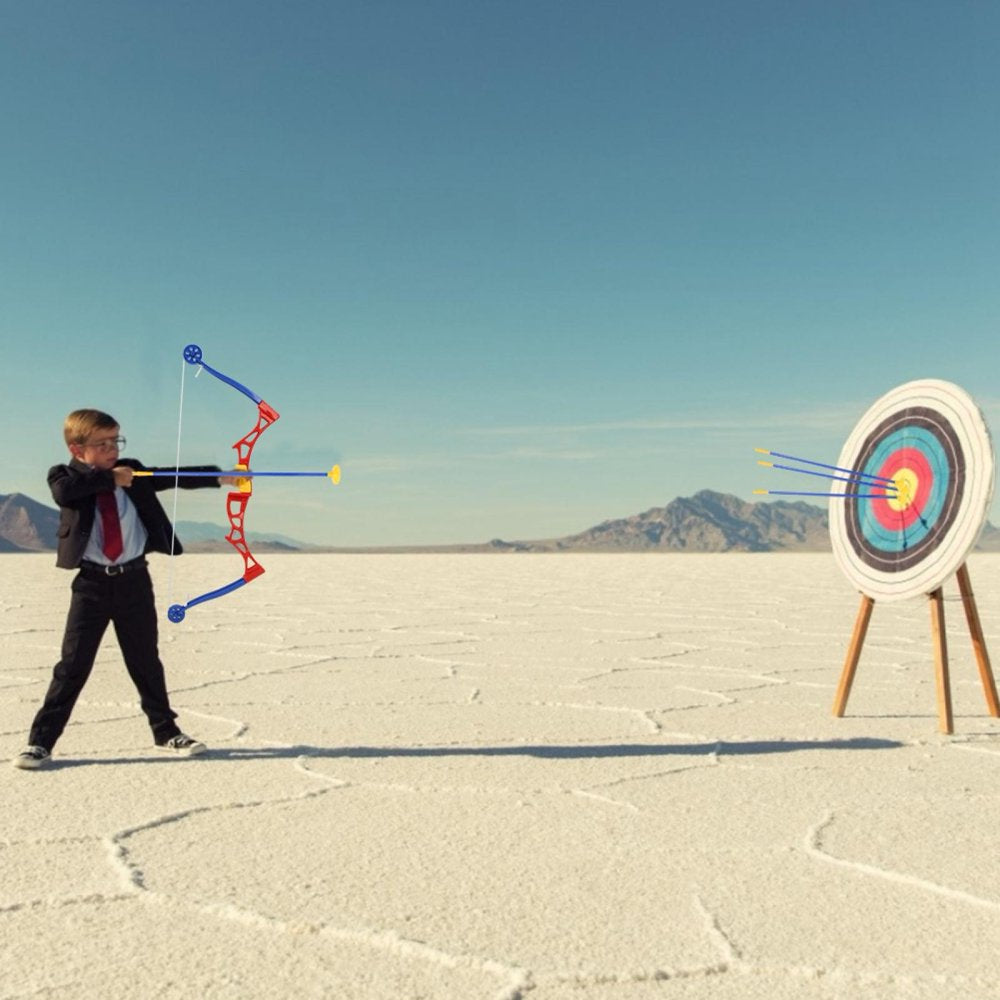 Mgaxyff Set of Toys for Archery for Children, Plastic Bow with Bow and Set of Toys with Aspiration Arrows for Game of Adventure for Children