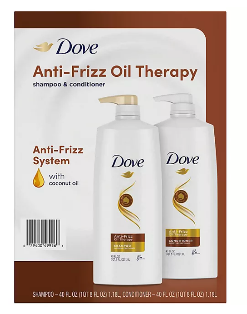 Dove Anti-Frizz Oil Therapy Shampoo & Conditioner (40 fl. oz., 2 pk.)