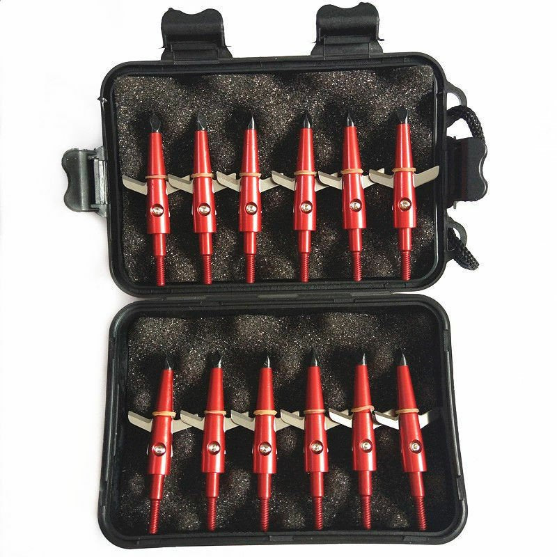 12 Pcs Red Swhacker Broadheads 100Gr 1.75" Cut Arrow Tips Compound Bow Crossbow
