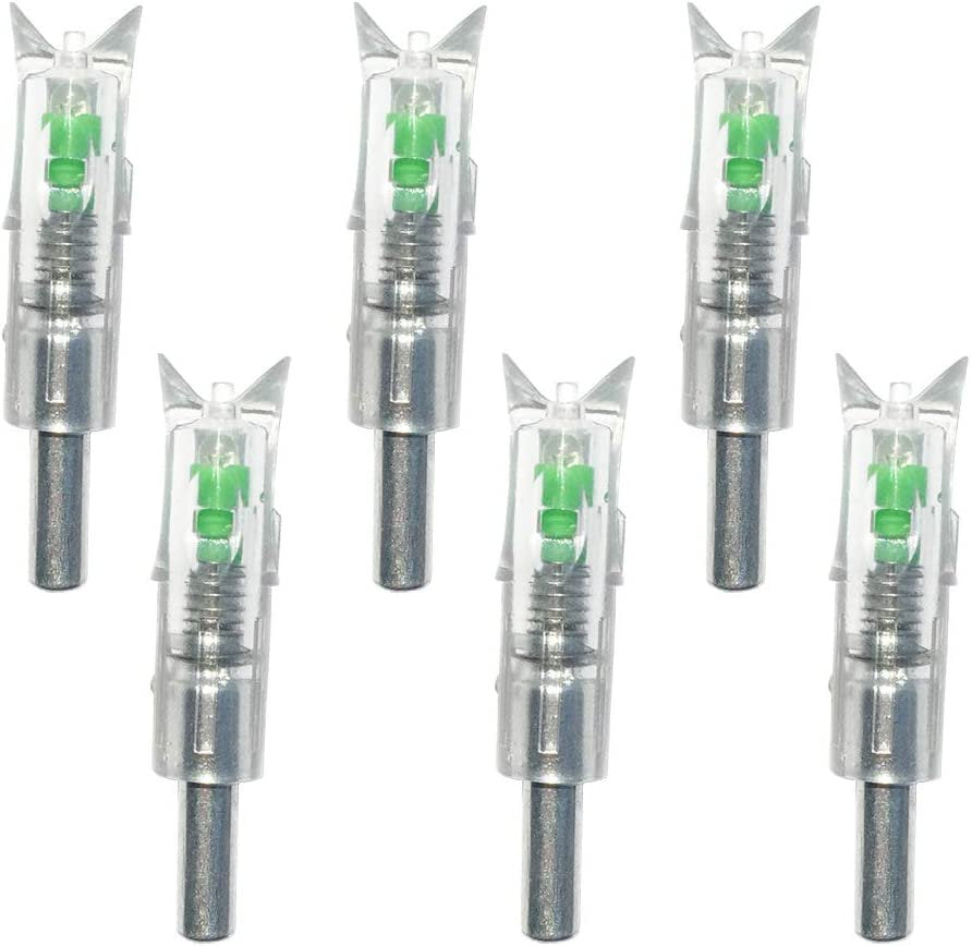 6PCS Lighted Nocks for Crossbow with .300/7.62Mm inside Diameter Led Nocks Arrow Nocks for Archery Hunting