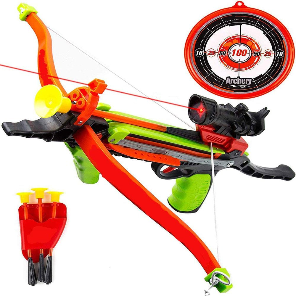 Toysery 22" Light up Kids Cross-Bow Archery Set with Suction Cup Arrows & Target