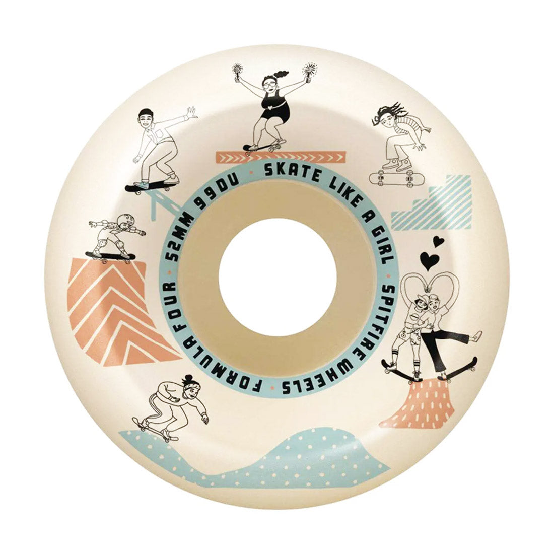 Spitfire x Skate Like A Girl F4 Conical Full Skateboard Wheels 52mm 99A