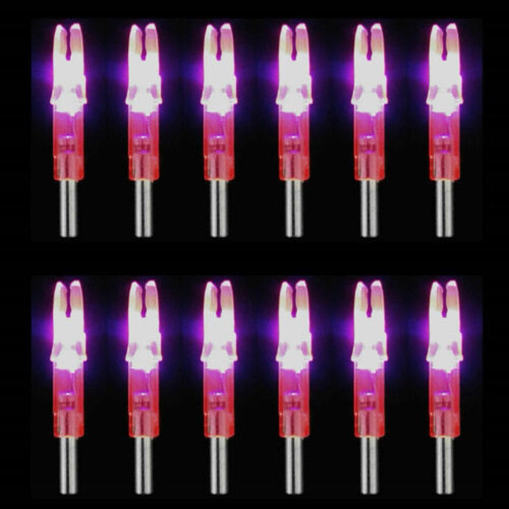QXKE 12Pcs Automatic LED Archery Arrows Lighted Nocks 6.2Mm Arrow Nock Tail