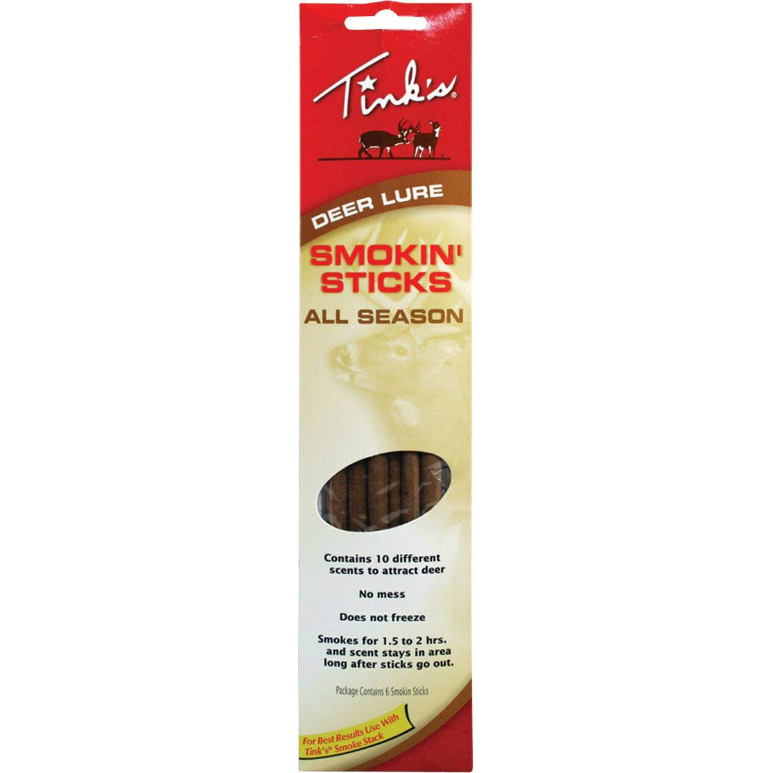 Tink’s W6105 All Season Smokin Sticks Deer Lure, 6-Pack
