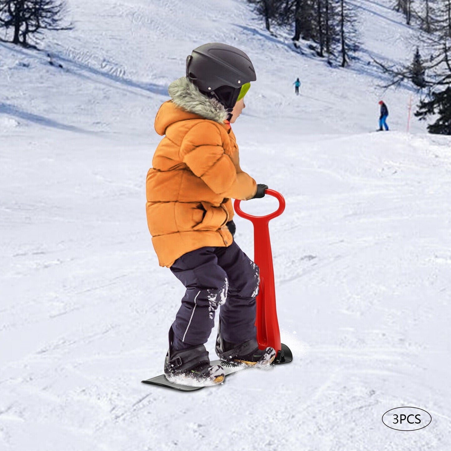 3 pcs Foldable Ski's Scooter Kids Racer Snow Ski Sled Winter Teens Snowboard