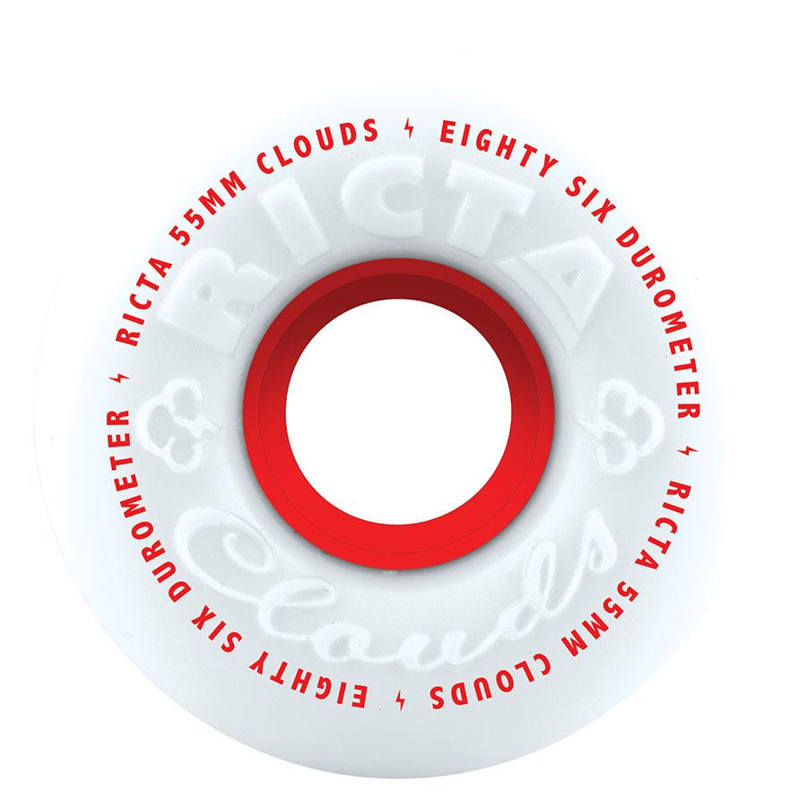 Ricta 55mm Clouds Red 86A Skateboard Wheels