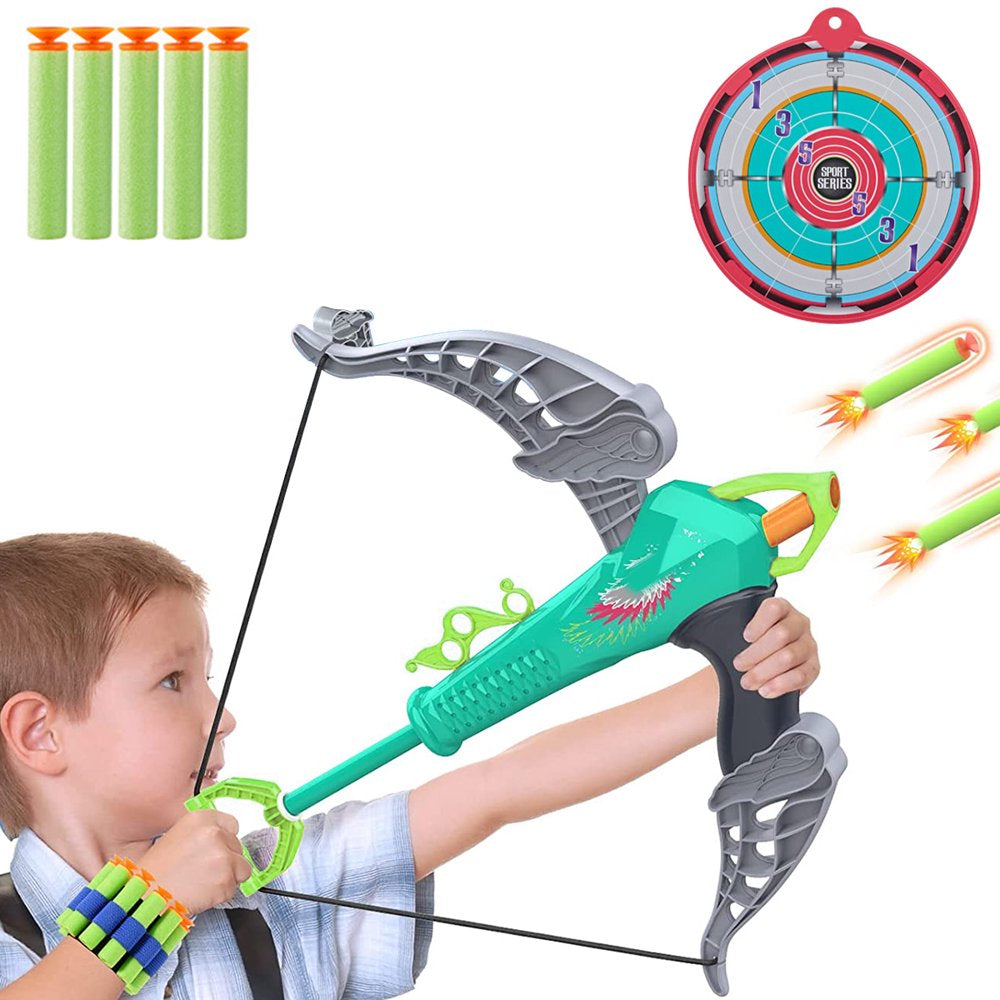 Bow and Arrow for Kids Archery Set for Kids with 5 Soft Bullets Target Indoor and Outdoor Toys for Kids Ages 3-8 Birthday Christmas Gifts for Boys Girls