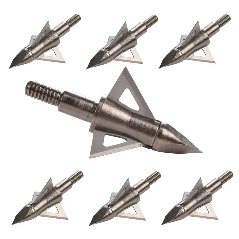 12Pcs Archery Broadheads 100 Grain Crossbow Recurve Compound Bow Arrow Tips