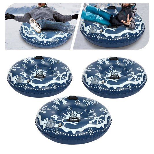 3pcs Snow Sleds for Kids & Adult PVC Ski Circle Inflatable Sled 121.9cm/48inch