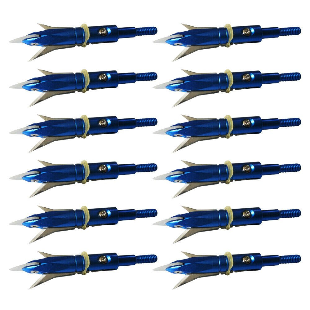 EROCK 12Pcs Hunting Broadheads 2.3" Cut Crossbow Compound Bow Arrowhead 100 Grain Tips