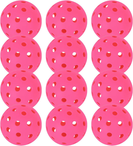 RayChee Outdoor Pickleball Balls, 40 Holes Pickleballs 3/12/48 Pack for Sport Outdoor Play, High Bounce & Durable Pickle Balls Outside for All Style Pickleball Paddle & Court w/Mesh Bag