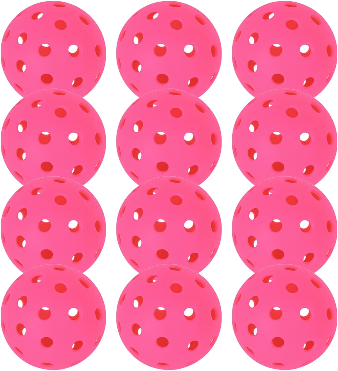 RayChee Outdoor Pickleball Balls, 40 Holes Pickleballs 3/12/48 Pack for Sport Outdoor Play, High Bounce & Durable Pickle Balls Outside for All Style Pickleball Paddle & Court w/Mesh Bag