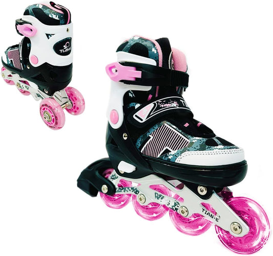 Boys Girls Adjustable Inline Skates Roller Skates 2 in 1 Convertible Roller Blade for Children Kids