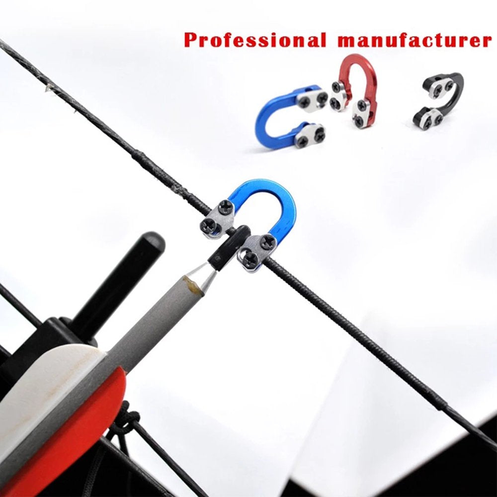 HOTBEST 3 Sets Archery D Loop Metal D Ring Buckle Fit All Arrow Nocks Release Nocking Loop with Screwdrivers Archery Accessories Compound Bow String Arrow D Loop Hunting Accessories