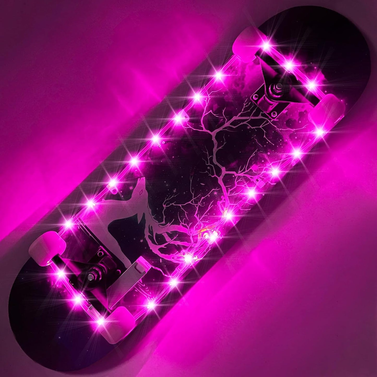 【Upgraded USB Charging Version】LED Skateboard Light, Remote Control Skateboard Rim Light,16 Color Change, Free from Changing Batteries, Waterproof, Shockproof, Super Bright to Play at Night Outdoors