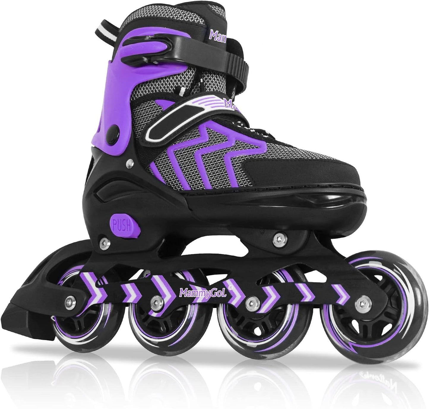 MammyGol Inline Skates for Adults Kids, Adjustable Aggressive Durable Roller Skates with Giant Wheels, High Performance Skates for Men Women Boys Girls