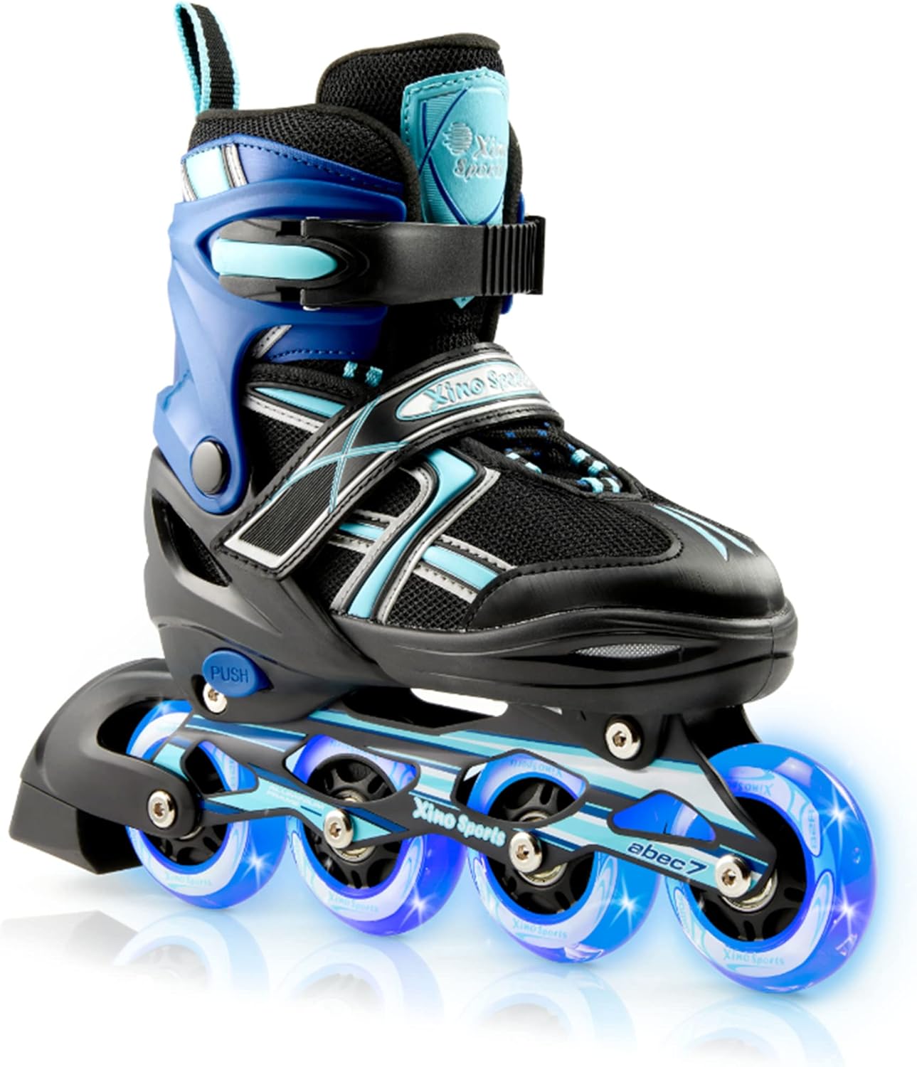 Kids Inline Skates for Girls & Boys - Adjustable Skates with LED Illuminating Light Up Wheels - Youth Skates for Indoors & Outdoors