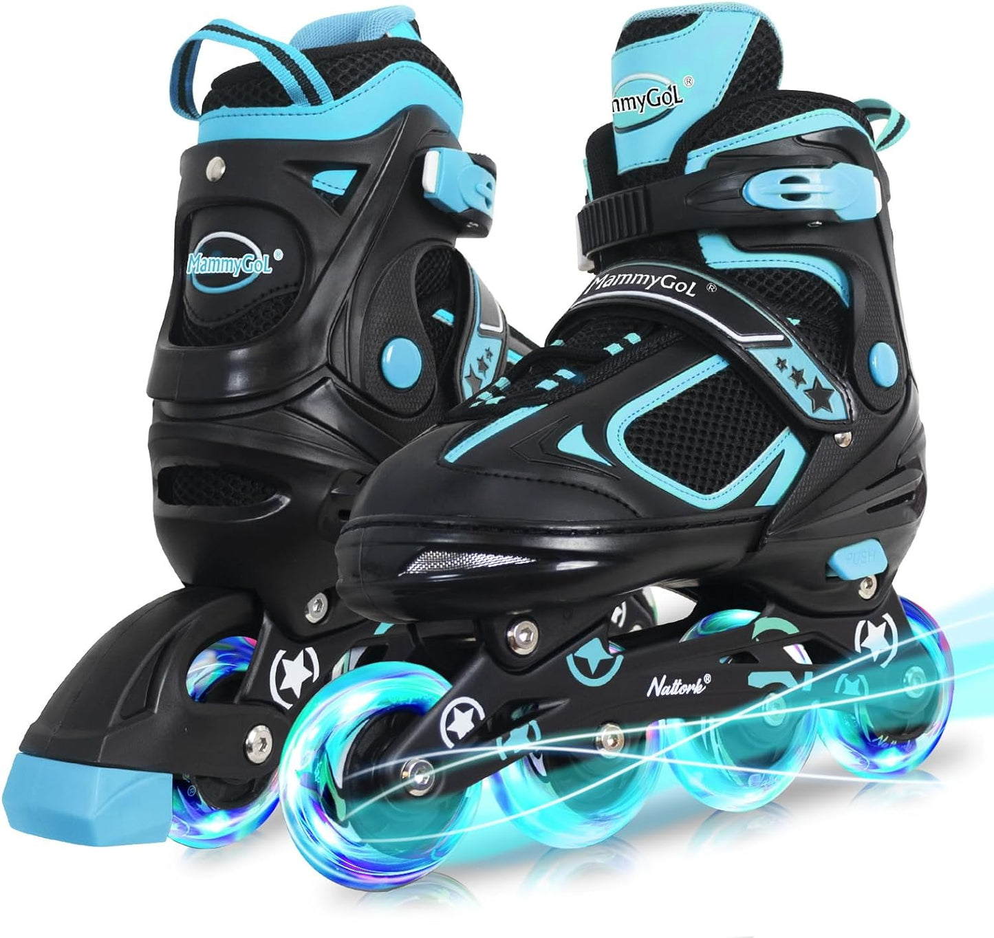 MammyGol Adjustable Inline Skates for Kids, Boys Blades Skate Girls with Light up Wheels
