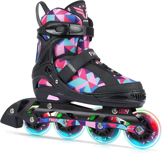 Adjustable Inline Skates for Kids and Adults with Light Up Wheels,Roller Skates for Girls and Boys,Women