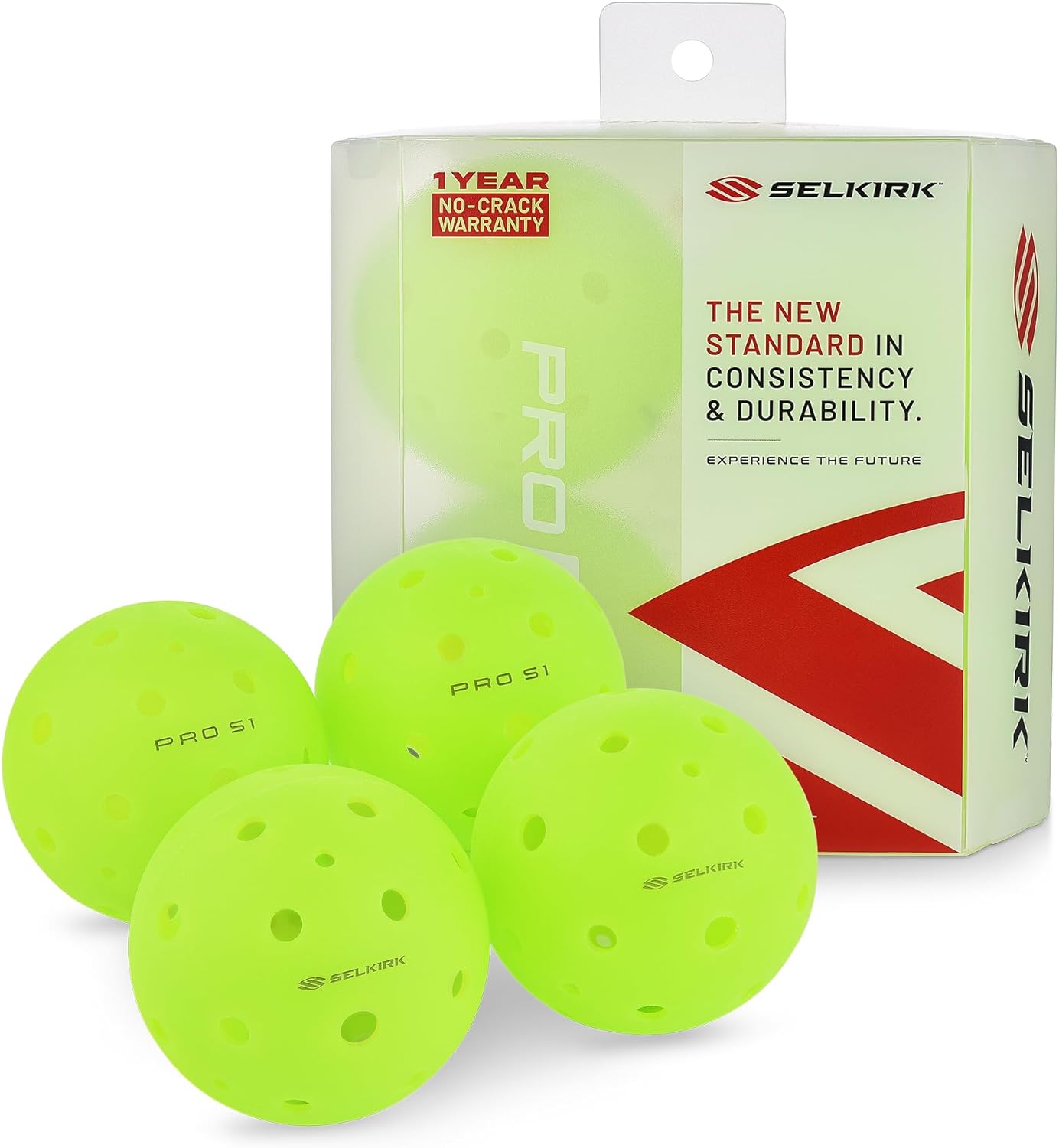 Selkirk Pro S1 Ball | Crack-Resistant | 38 Hole Outdoor Pickleball Balls | USAPA Approved Pickle Ball for Tournament Play | Advanced Aerodynamics |