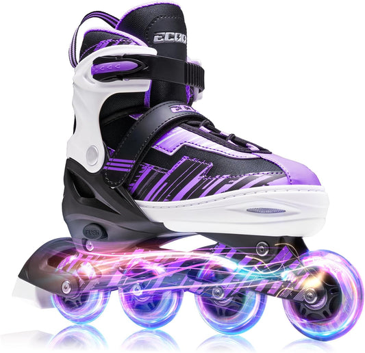 Adjustable Inline Skates Boys and Girls with Light up Wheels，Roller Skates for Kids Ages 4-12, Teen Skates for Beginner Outdoor and Indoor