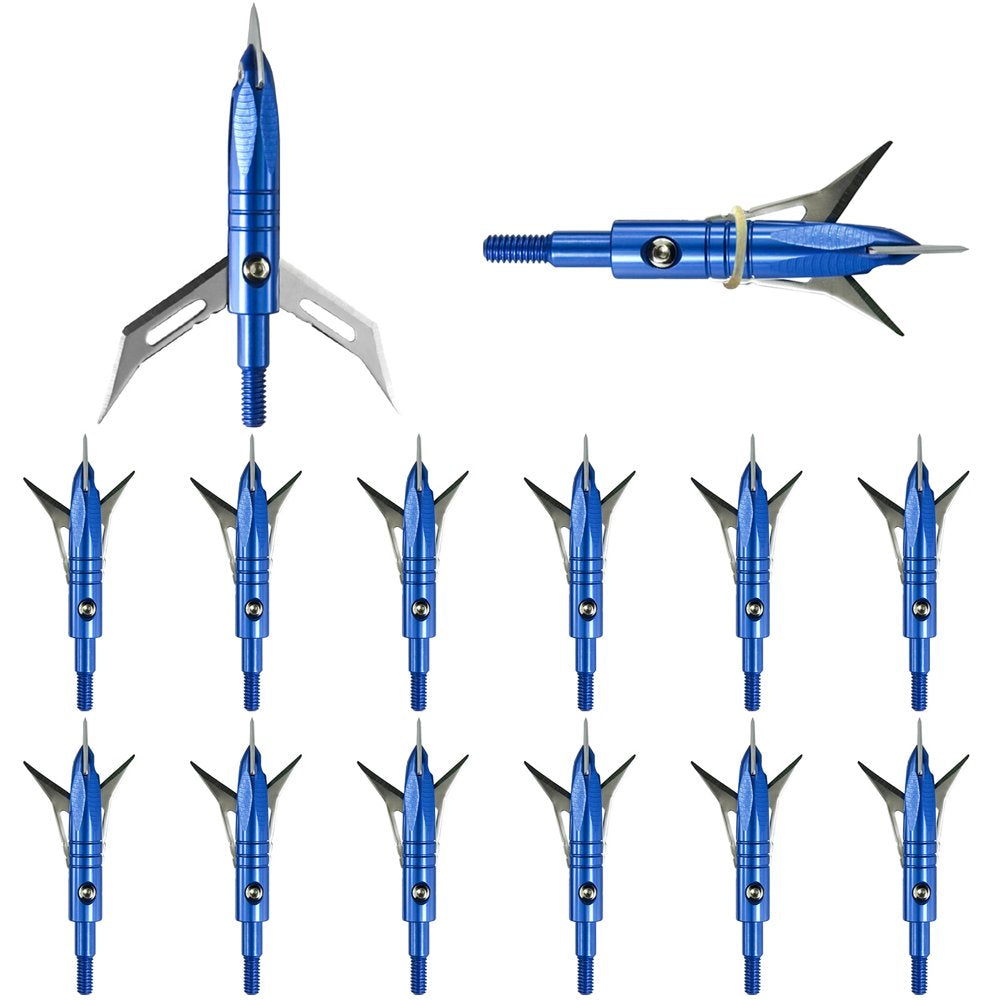 TSV 12PCS Archery Arrowheads, 100 Grain Hunting Broadheads, New Steel Broadheads 2 Blade Compatible with Compound Bow Crossbow