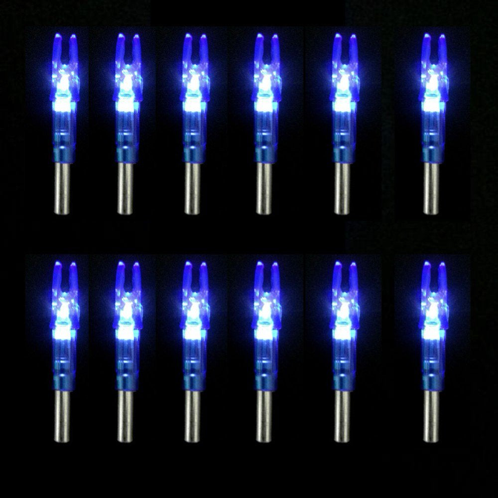 QXKE 12Pcs Automatic LED Archery Arrows Lighted Nocks 6.2Mm Arrow Nock Tail