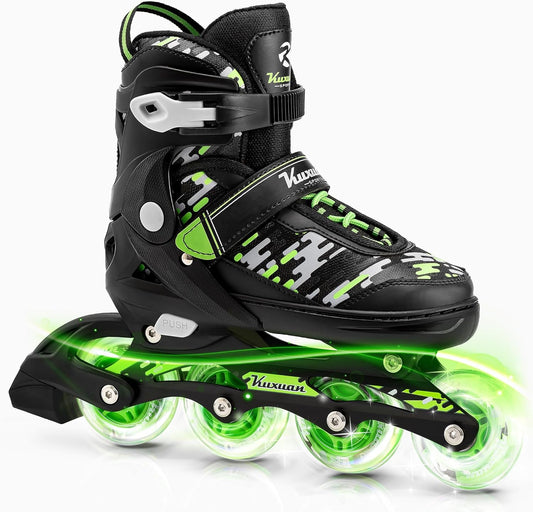 Kuxuan Skates Adjustable Inline Skates for Kids and Teens, Boys Girls Women Beginner Fun Illuminating Skates Outdoor and Indoor…