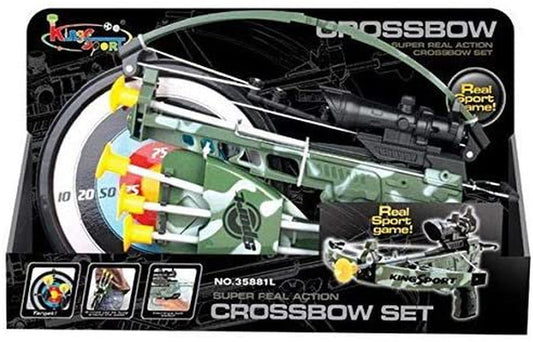 Kings Sport Military Toy Crossbow Set W/Target, Soft Power Safe Children Game Set