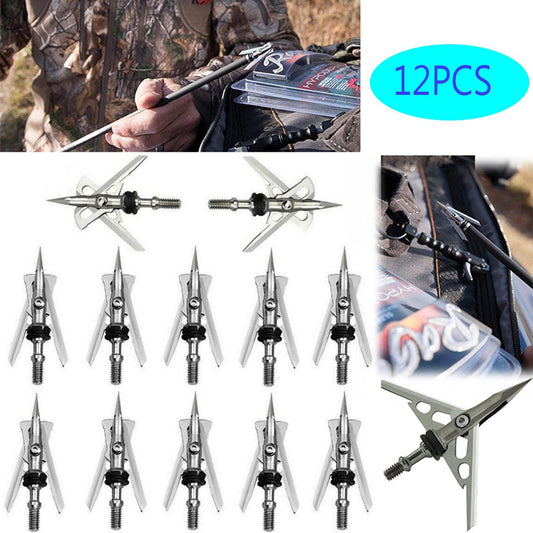DODOING 2" Cut Screw-In Rage Broadheads 12Pcs Rage Broadheads 100 Grain Broadhead Case Crossbow Broadheads Hunting Arrows for Compound Bows