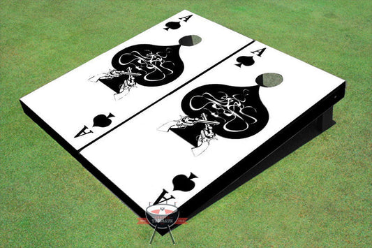 Ace of Spade White Theme Cornhole Boards