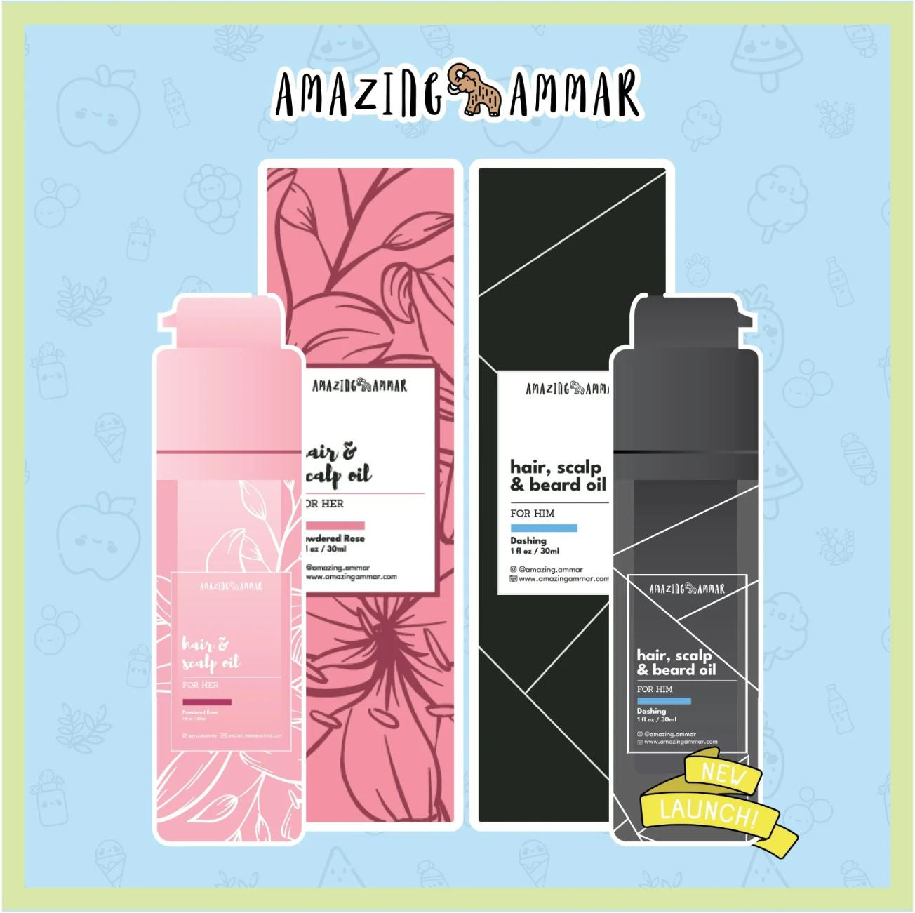 Amazing Ammar, Hair, Scalp & Beard Oil, For Him, Dashing, 30 ml