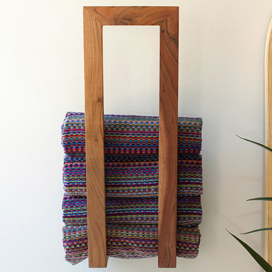 Wooden Wall Towel Rack