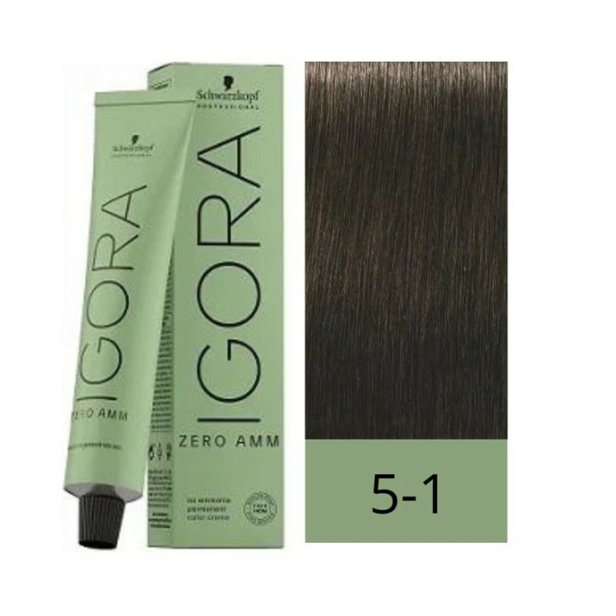 Permanent Dye Schwarzkopf Igora Zero Amm Nº 5-1 Light Ash Chestnut 60 ml