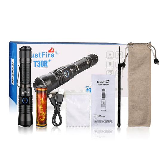TrustFire T30R Lep Flashlight 460 Lumens Light,USB Rechargeable Tactical Flashlight LED Torch,1100m Long Focus IP68 Waterproof for Hunting Outdoor Sports