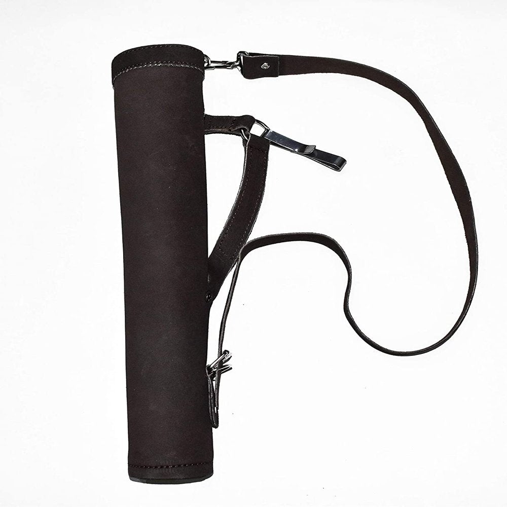 UNIVERSE ARCHERY Back Arrow Quiver | Genuine Cow Leather Arrow Holder | Traditional Handmade Quiver for Hunting & Archery Sports | Lightweight & Comfortable (43 X 8 Cm) (Black)