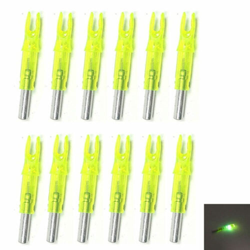 QXKE 12Pcs Automatic LED Archery Arrows Lighted Nocks 6.2Mm Arrow Nock Tail