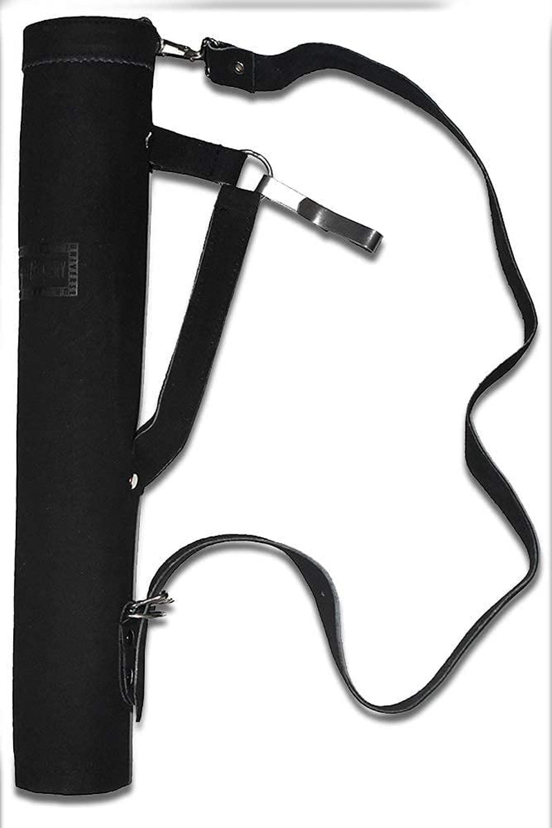 UNIVERSE ARCHERY Back Arrow Quiver | Genuine Cow Leather Arrow Holder | Traditional Handmade Quiver for Hunting & Archery Sports | Lightweight & Comfortable (43 X 8 Cm) (Black)
