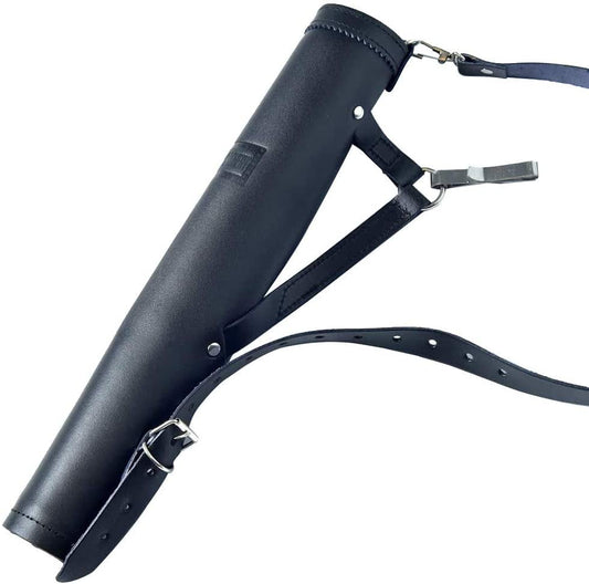 UNIVERSE ARCHERY Back Arrow Quiver | Genuine Cow Leather Arrow Holder | Traditional Handmade Quiver for Hunting & Archery Sports | Lightweight & Comfortable (43 X 8 Cm) (Black)
