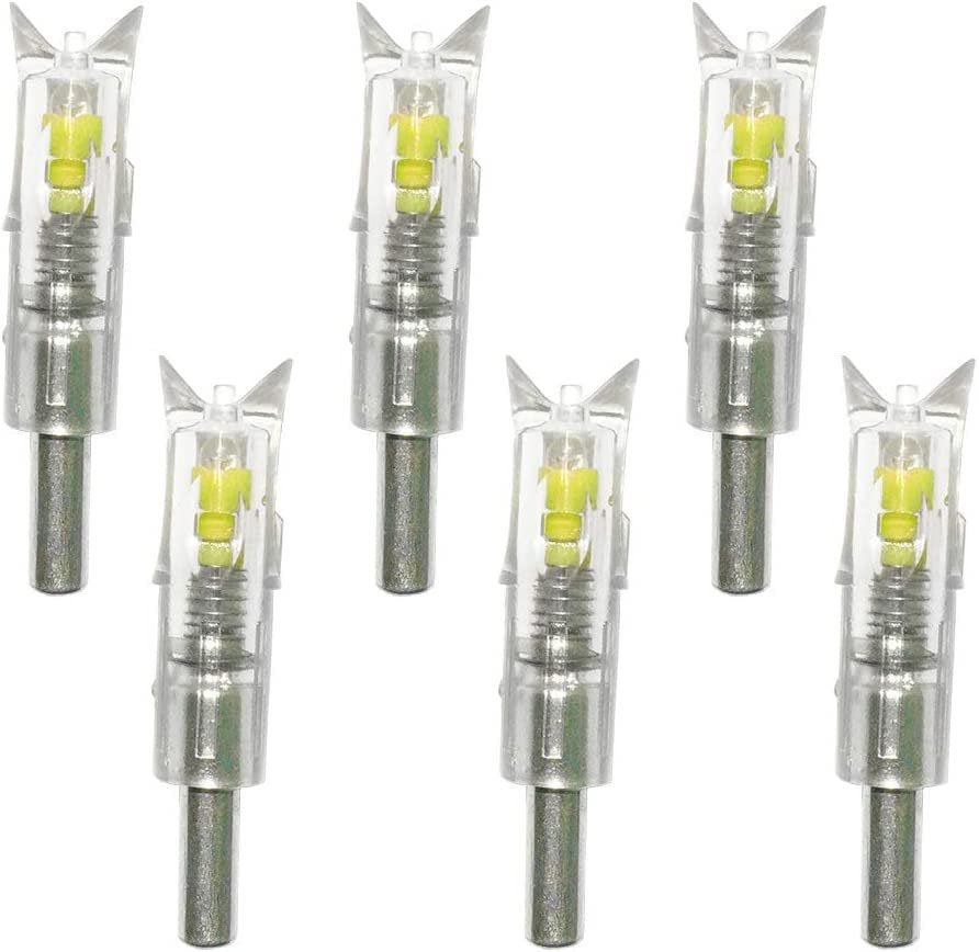 6PCS Lighted Nocks for Crossbow with .300/7.62Mm inside Diameter Led Nocks Arrow Nocks for Archery Hunting