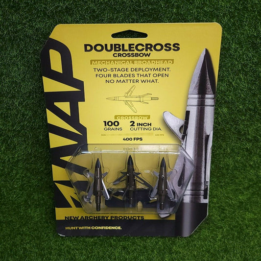 NAP New Archery Spitfire Double Cross Crossbow 100 Grain Broadheads - NAP-60-087