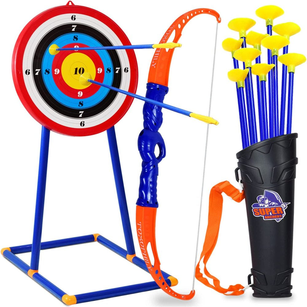 Kids Bow and Arrow for Boys Kids Archery Set Sports & Outdoor Play Toys Includes Target on a Stand, Large Bow, 10 Arrows & Quiver