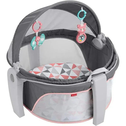 Fisher Price On-The-Go Baby Dome, Baby Girl Play Space & Napping Spot, Rosy Windmill