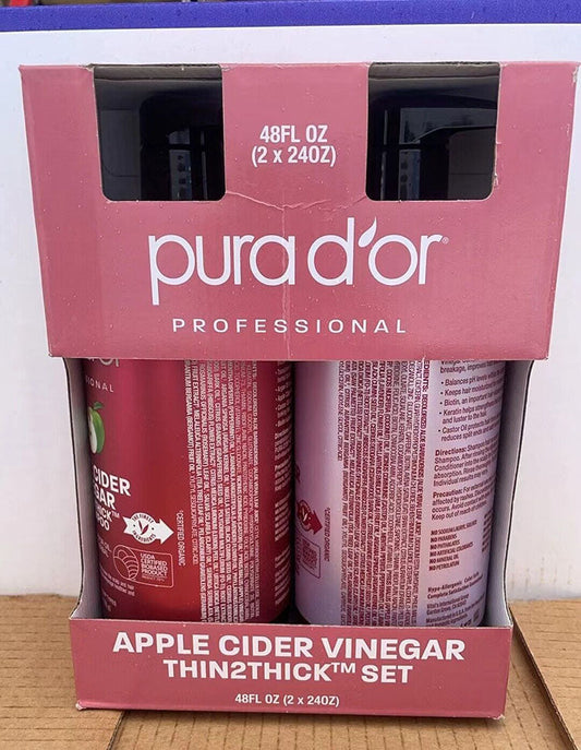 Pura D'or Apple Cider Vinegar Thin2Thick Shampoo & Conditioner 24 oz/709 ml