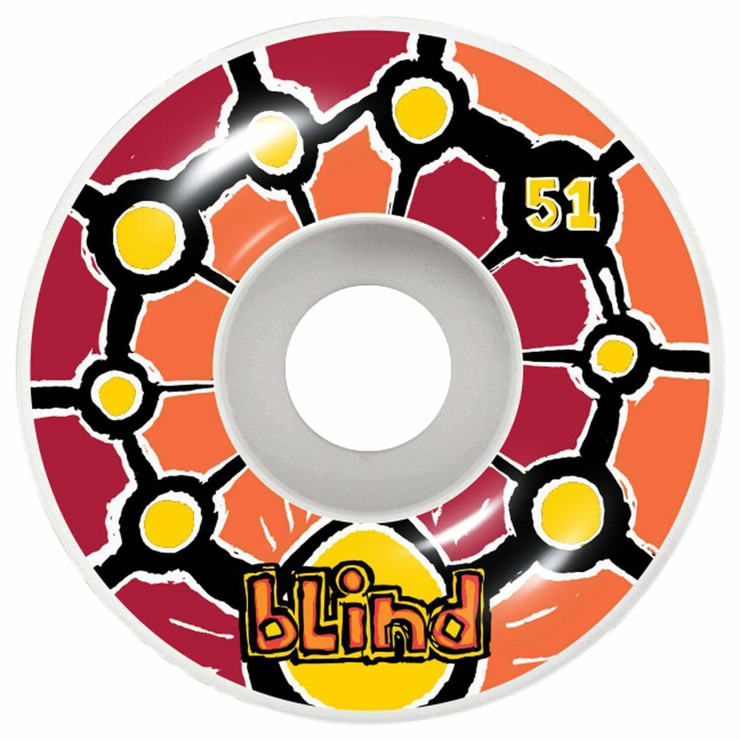 Blind Round Space V2 Wheels Red/Orange 51mm 4pk