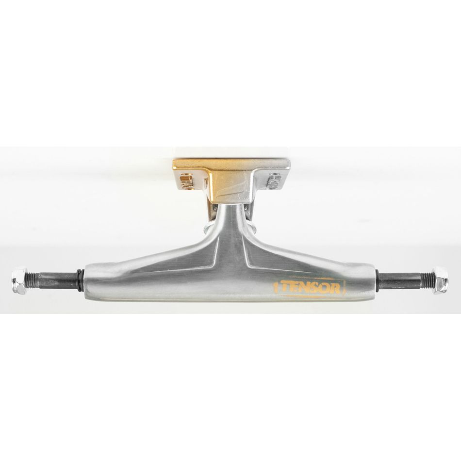 Tensor Aluminium Stencil Mirror Raw/Gold Fade Skateboard Trucks